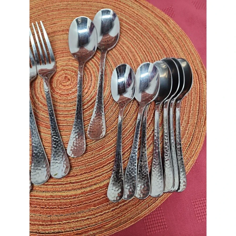 Gingko Lafayette Flatware Assorted 15 Pieces 18/0 Stainless Steel Mirror Finish